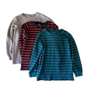 Set of 3 SimpleJoys Carters Navy, Green, Orange, Gray Long Sleeve Tees- Size 7